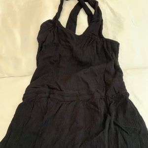 Boho chic black criss cross top.